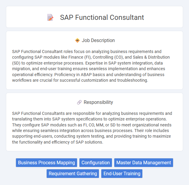 Sap Functional Consultant Job Description and Career Detail