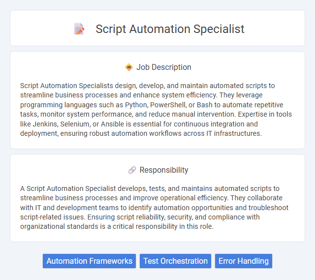 Script Automation Specialist Job Description and Career Detail