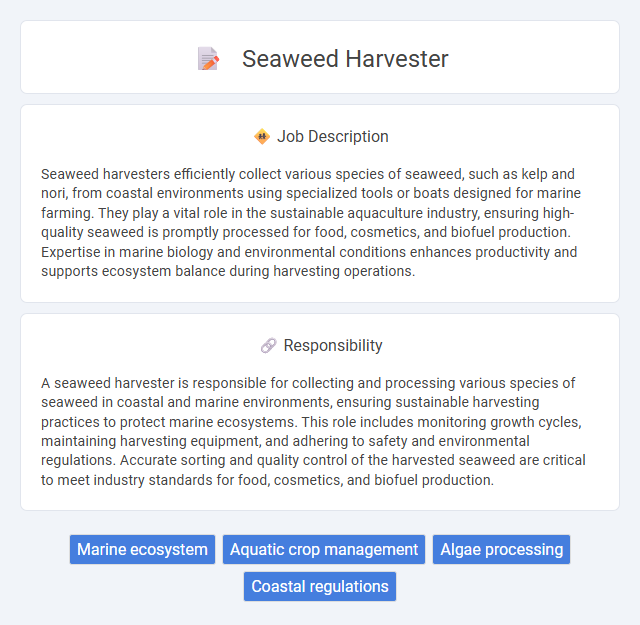Seaweed Harvester Job Description and Career Detail