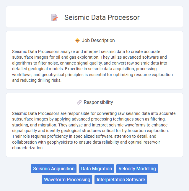 Seismic Data Processor Job Description and Career Detail