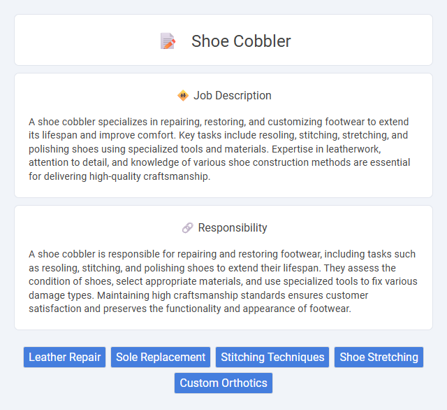 Shoe Cobbler Job Description and Career Detail