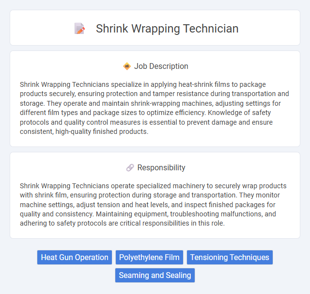 Shrink Wrapping Technician Job Description and Career Detail
