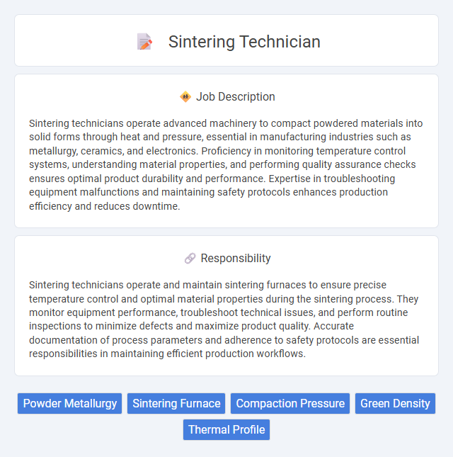 Sintering Technician Job Description and Career Detail
