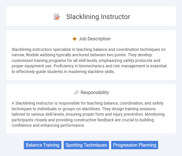 Slacklining Instructor Job Description and Career Detail