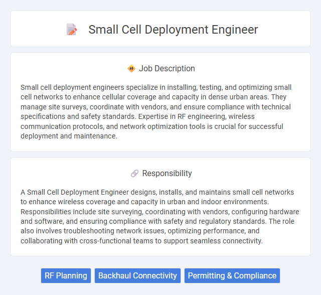 Small Cell Deployment Engineer Job Description and Career Detail