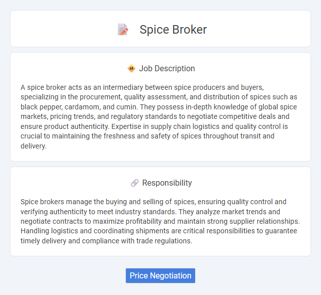Spice Broker Job Description and Career Detail