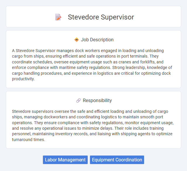 Stevedore Supervisor Job Description and Career Detail