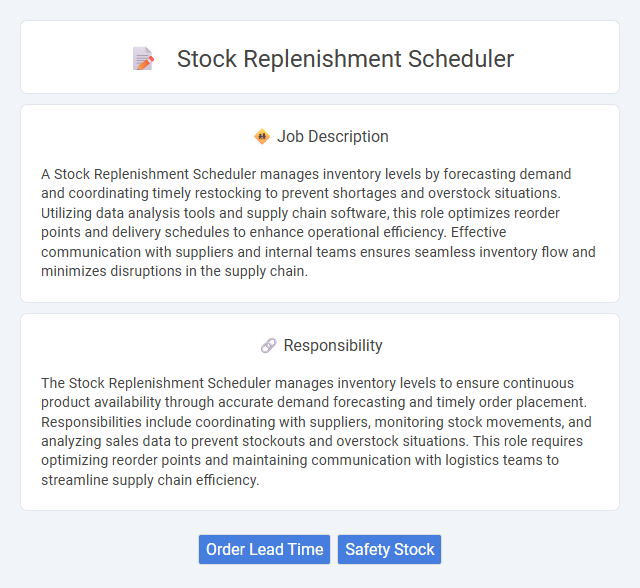 Stock Replenishment Scheduler Job Description and Career Detail