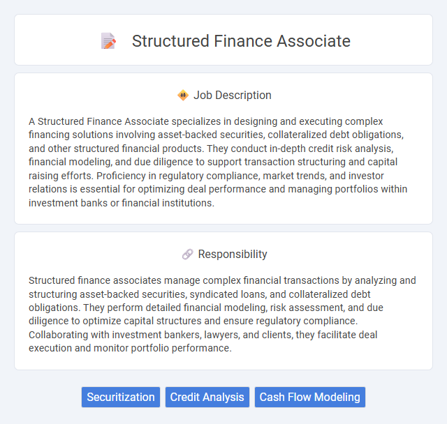 Structured Finance Associate Job Description and Career Detail