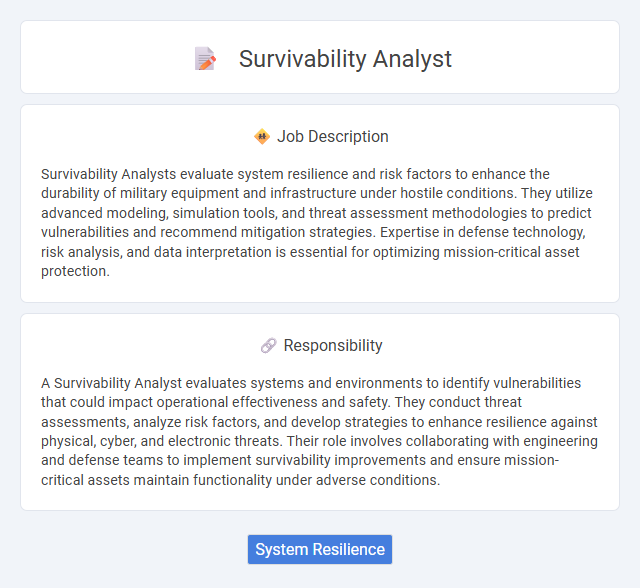 Survivability Analyst Job Description and Career Detail