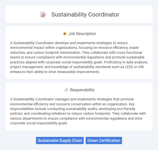 Sustainability Coordinator Job Description and Career Detail
