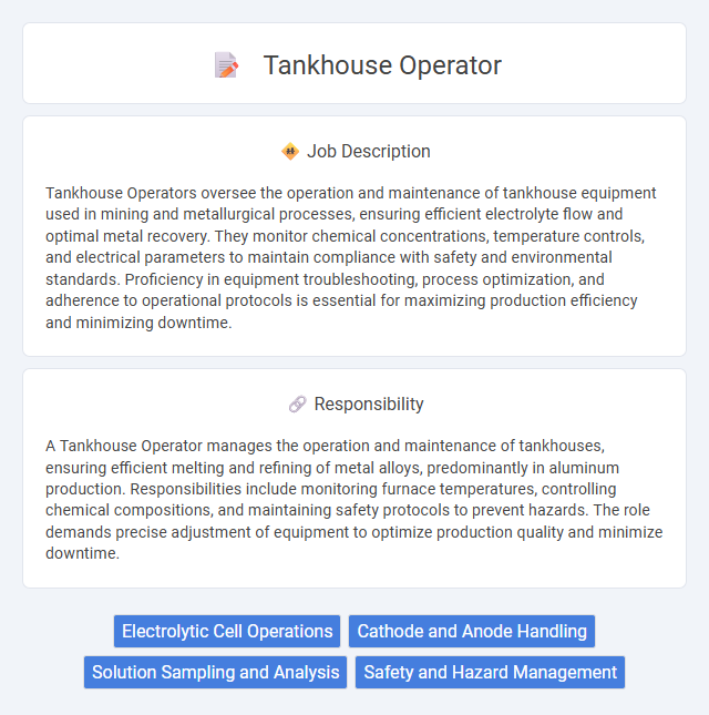 Tankhouse Operator Job Description and Career Detail