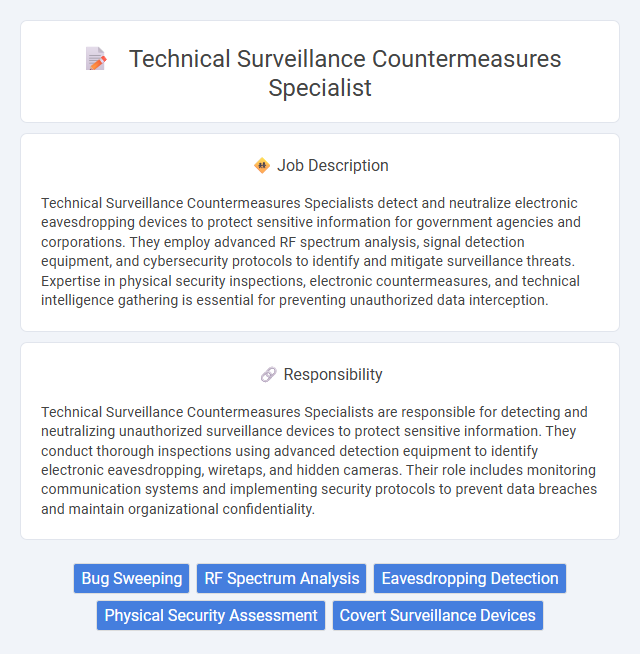 Technical Surveillance Countermeasures Specialist Job Description and Career Detail