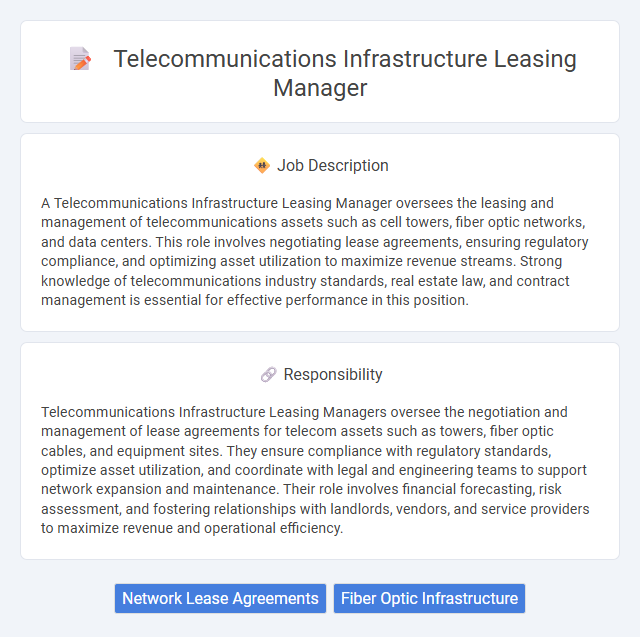 Telecommunications Infrastructure Leasing Manager Job Description and Career Detail