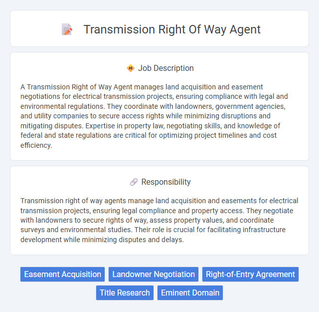 Transmission Right Of Way Agent Job Description and Career Detail