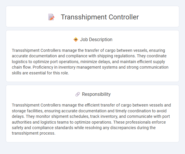 Transshipment Controller Job Description and Career Detail