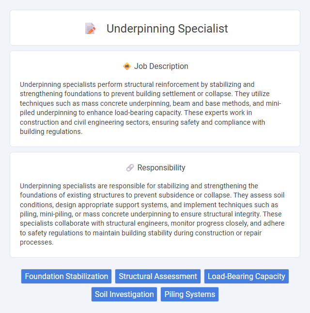 Underpinning Specialist Job Description and Career Detail