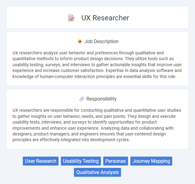 Ux Researcher Job Description and Career Detail