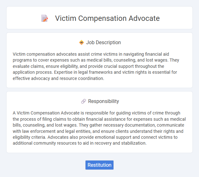 Victim Compensation Advocate Job Description and Career Detail