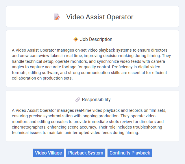 Video Assist Operator Job Description and Career Detail
