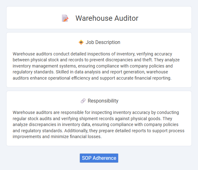 Warehouse Auditor Job Description and Career Detail