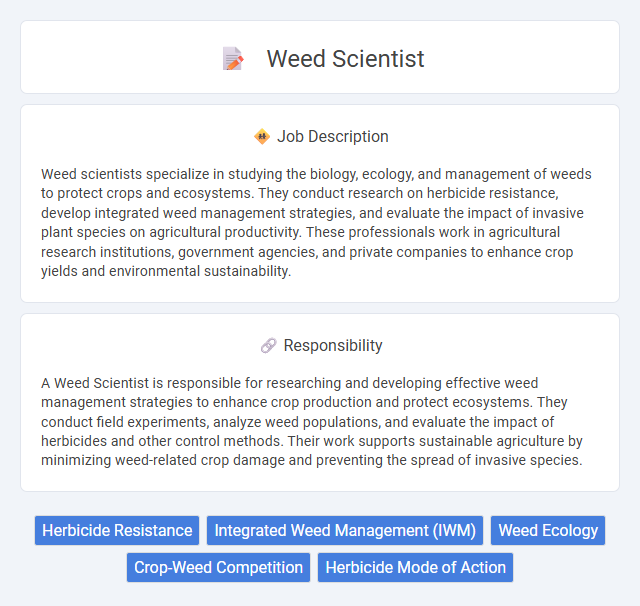 Weed Scientist Job Description and Career Detail