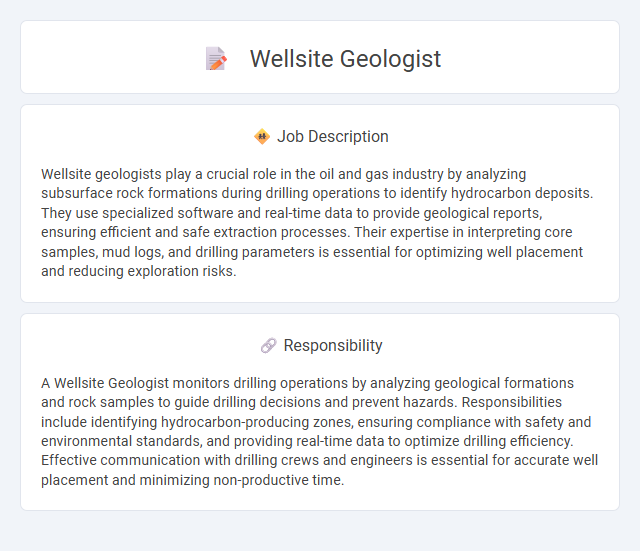 Wellsite Geologist Job Description and Career Detail
