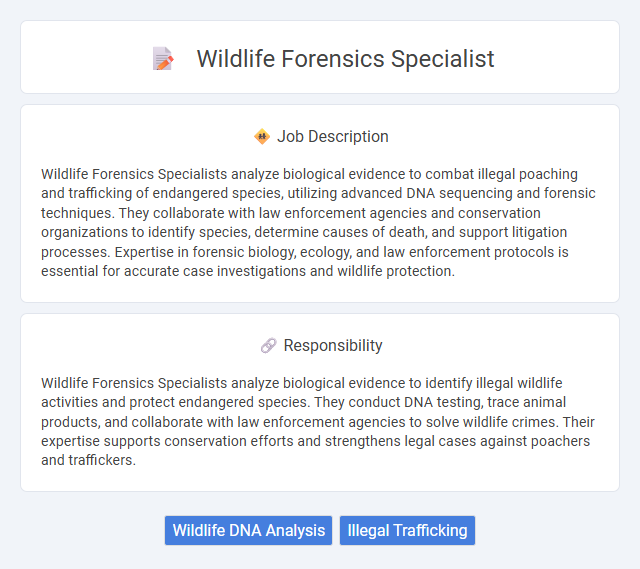 Wildlife Forensics Specialist Job Description and Career Detail
