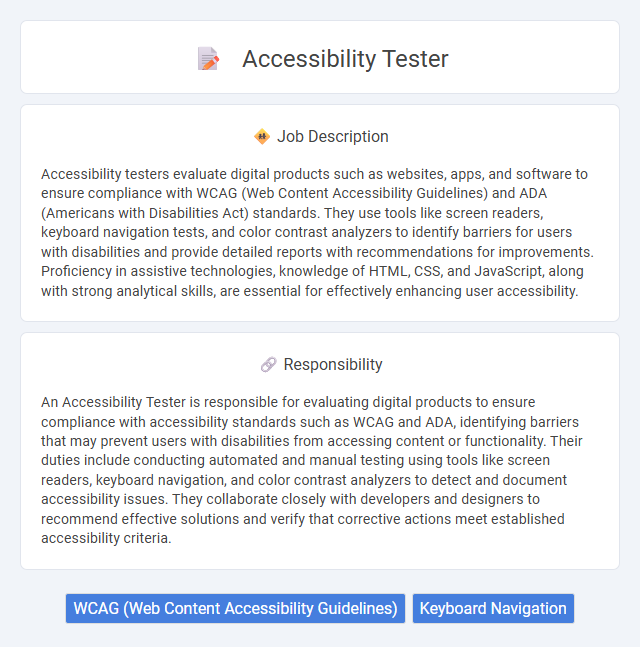 Accessibility Tester Job Description and Career Detail