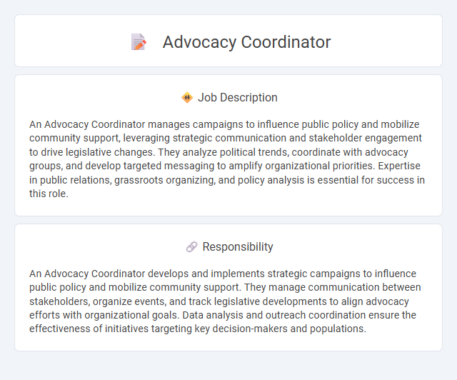 Advocacy Coordinator Job Description and Career Detail