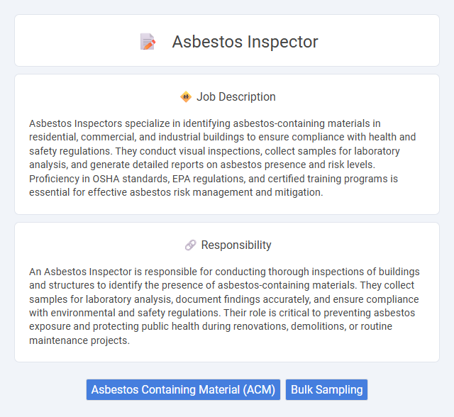 Asbestos Inspector Job Description and Career Detail