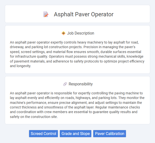 Asphalt Paver Operator Job Description and Career Detail