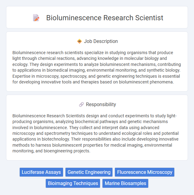 Bioluminescence Research Scientist Job Description and Career Detail