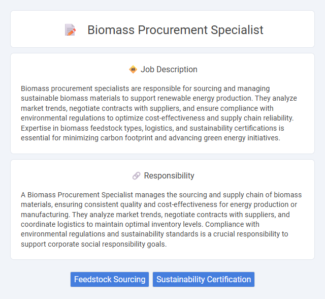 Biomass Procurement Specialist Job Description and Career Detail