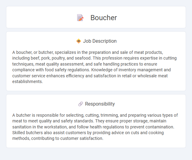 Boucher Job Description and Career Detail