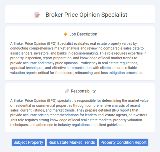 Broker Price Opinion Specialist Job Description and Career Detail