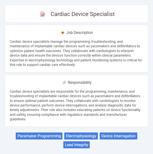 Cardiac Device Specialist Job Description and Career Detail