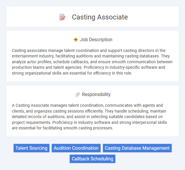 Casting Associate Job Description and Career Detail