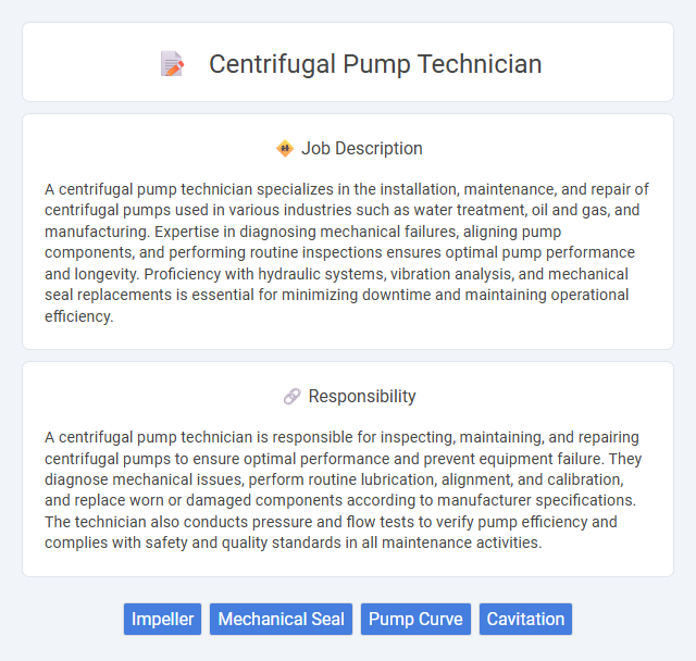 Centrifugal Pump Technician Job Description and Career Detail