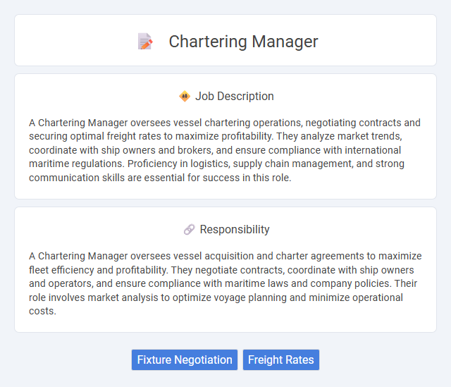 Chartering Manager Job Description and Career Detail