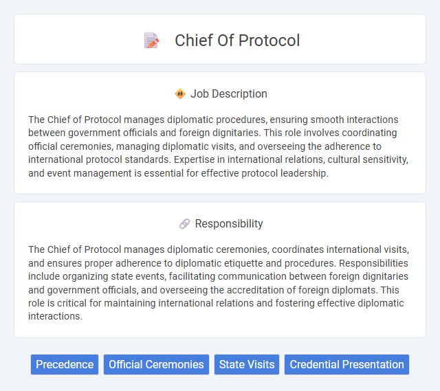 Chief Of Protocol Job Description and Career Detail