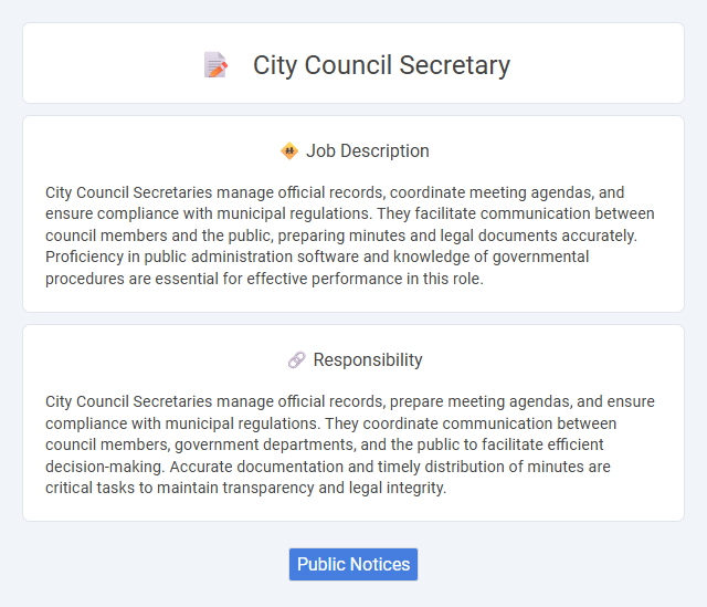 City Council Secretary Job Description and Career Detail