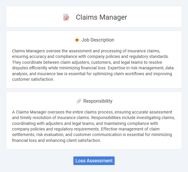 Claims Manager Job Description and Career Detail
