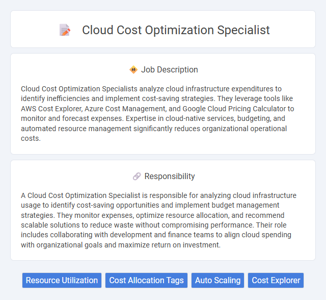 Cloud Cost Optimization Specialist Job Description and Career Detail