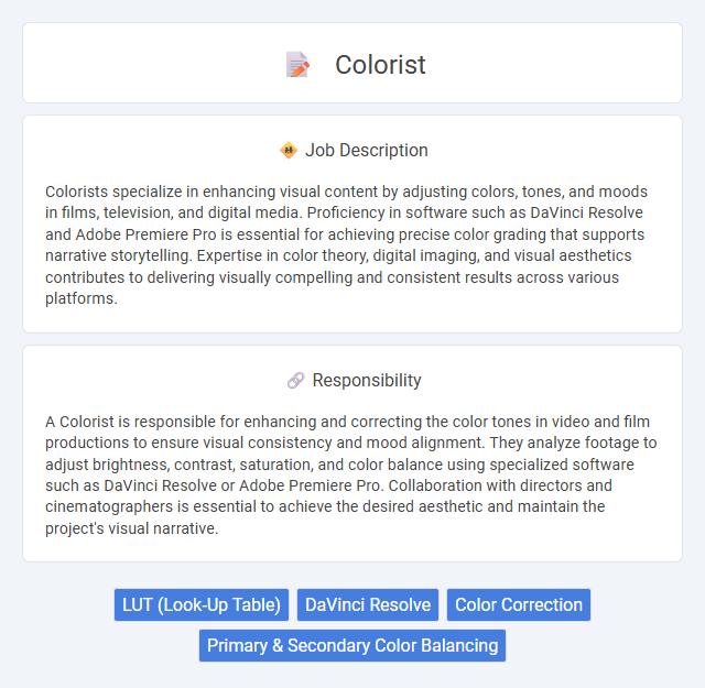 Colorist Job Description and Career Detail