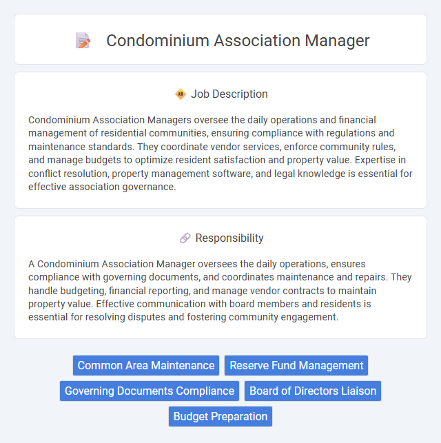 Condominium Association Manager Job Description and Career Detail