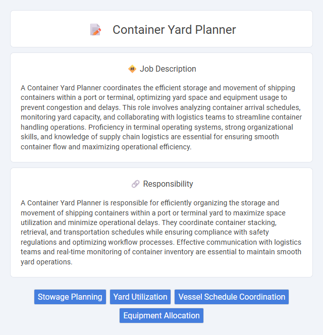 Container Yard Planner Job Description and Career Detail