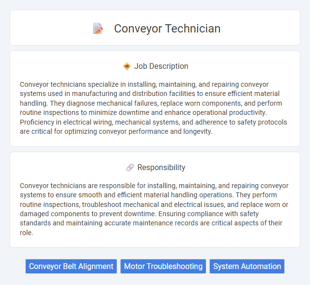 Conveyor Technician Job Description and Career Detail