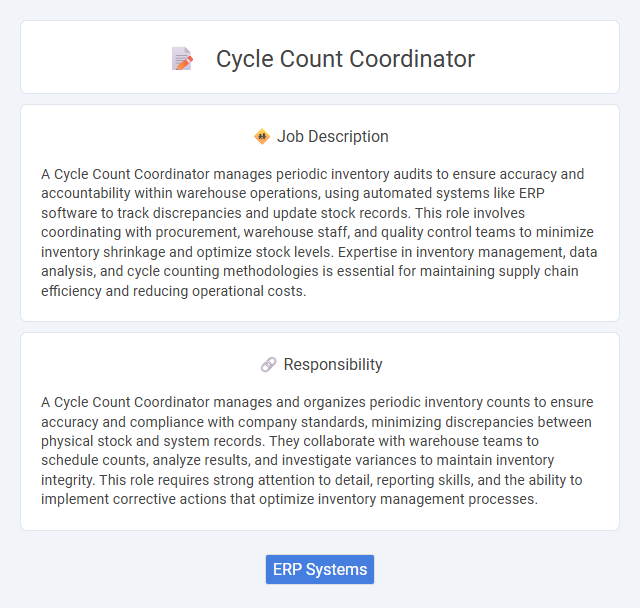 Cycle Count Coordinator Job Description and Career Detail