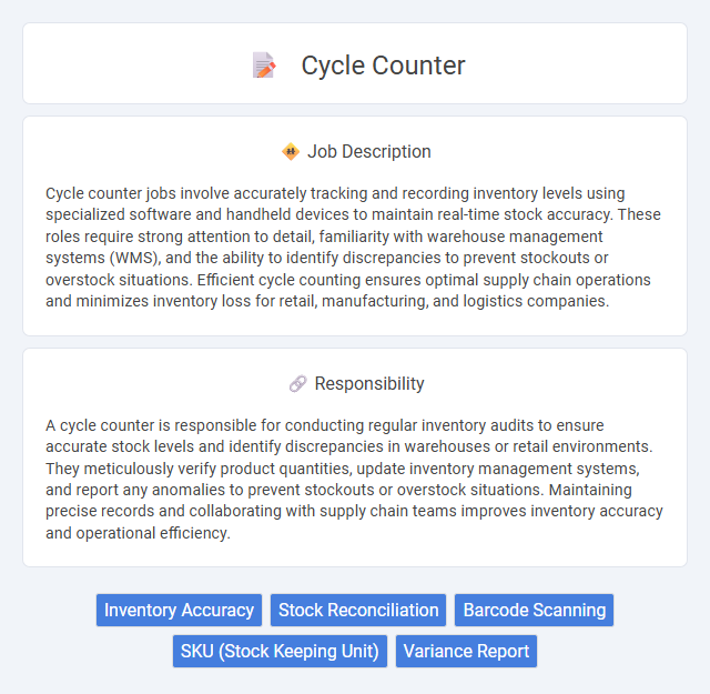 Cycle Counter Job Description and Career Detail